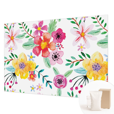 Mural de pared con estampado hermoso con un motivo floral que aporta frescura