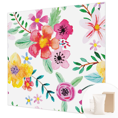 Mural de pared con estampado hermoso con un motivo floral que aporta frescura