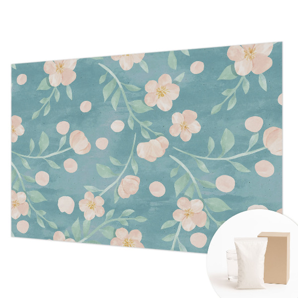 Papel mural texturado decorativo con motivo floral elegante