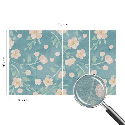Papel mural texturado decorativo con motivo floral elegante