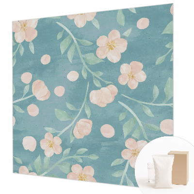 Papel mural texturado decorativo con motivo floral elegante