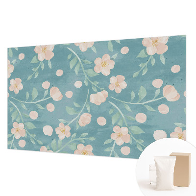 Papel mural texturado decorativo con motivo floral elegante