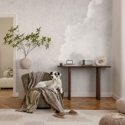 Mural decorativo con diseño de nubes sutiles