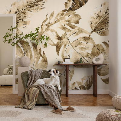 Fotomural decorativo para cabecero de cama con motivo de flora exótica