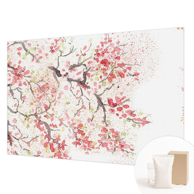 Papel mural con patrón decorativo con ramas floridas