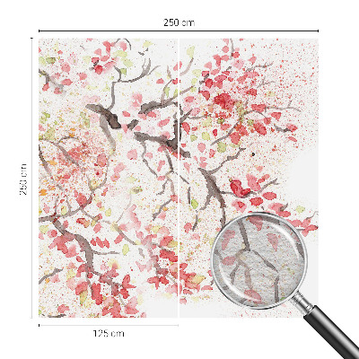 Papel mural con patrón decorativo con ramas floridas