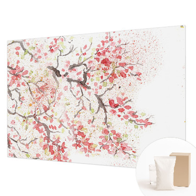Papel mural con patrón decorativo con ramas floridas