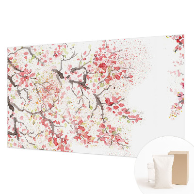 Papel mural con patrón decorativo con ramas floridas