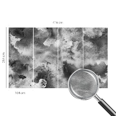 Mural de pared con estampado hermoso con motivo de nubes grises