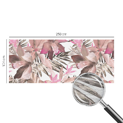 Papel mural texturado decorativo con estampado de flores exóticas