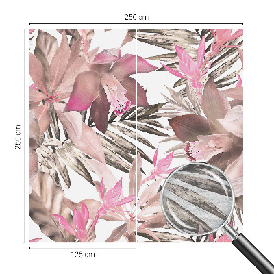 Papel mural texturado decorativo con estampado de flores exóticas