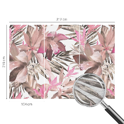 Papel mural texturado decorativo con estampado de flores exóticas