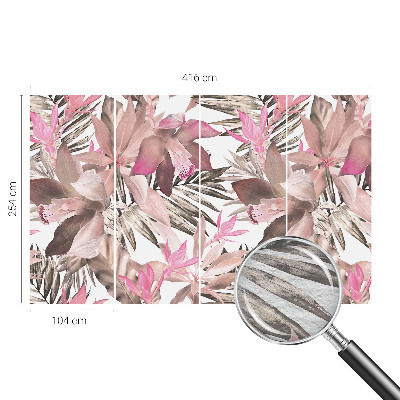 Papel mural texturado decorativo con estampado de flores exóticas