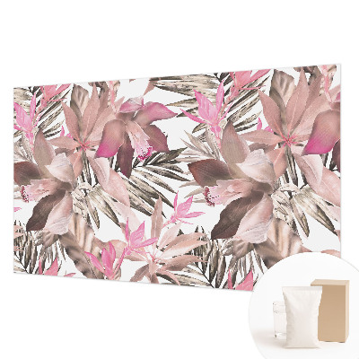Papel mural texturado decorativo con estampado de flores exóticas