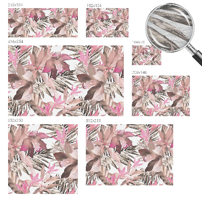 Papel mural texturado decorativo con estampado de flores exóticas