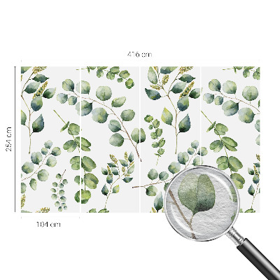Papel mural con patrón decorativo con hojas verdes