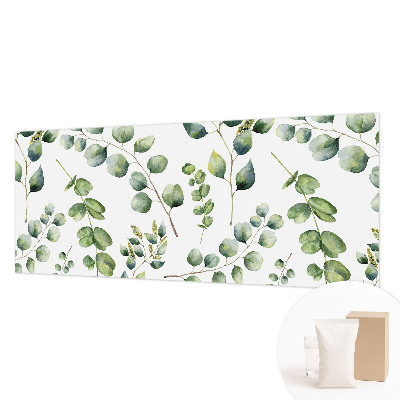 Papel mural con patrón decorativo con hojas verdes