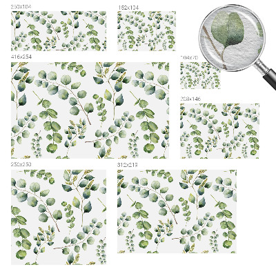 Papel mural con patrón decorativo con hojas verdes