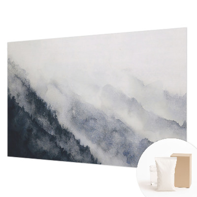 Fotomural decorativo para cabecero de cama con diseño de niebla de montaña