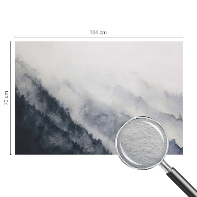 Fotomural decorativo para cabecero de cama con diseño de niebla de montaña