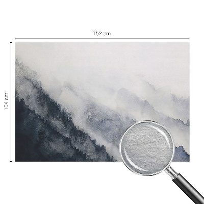 Fotomural decorativo para cabecero de cama con diseño de niebla de montaña