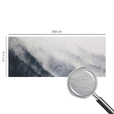 Fotomural decorativo para cabecero de cama con diseño de niebla de montaña