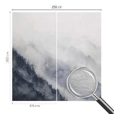 Fotomural decorativo para cabecero de cama con diseño de niebla de montaña