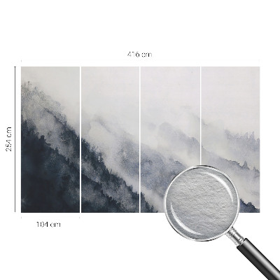 Fotomural decorativo para cabecero de cama con diseño de niebla de montaña