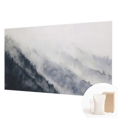 Fotomural decorativo para cabecero de cama con diseño de niebla de montaña