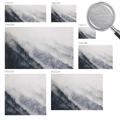 Fotomural decorativo para cabecero de cama con diseño de niebla de montaña