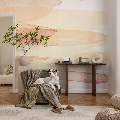 Mural de pared con estampado hermoso con pinceladas en tonos pastel
