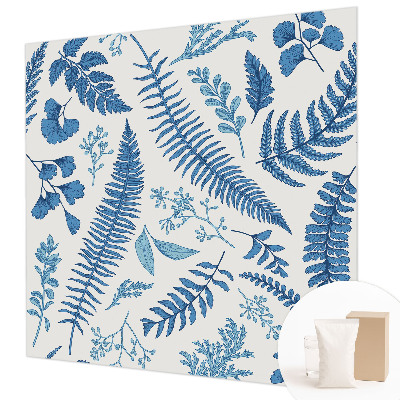 Papel mural texturado decorativo con patrones botánicos