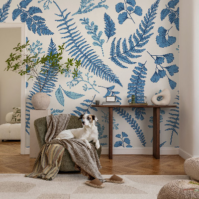 Papel mural texturado decorativo con patrones botánicos