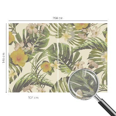 Fotomural decorativo para cabecero de cama con motivo de flora exótica