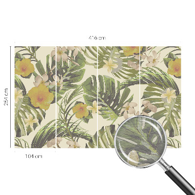 Fotomural decorativo para cabecero de cama con motivo de flora exótica
