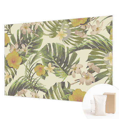 Fotomural decorativo para cabecero de cama con motivo de flora exótica
