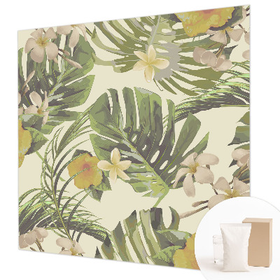 Fotomural decorativo para cabecero de cama con motivo de flora exótica