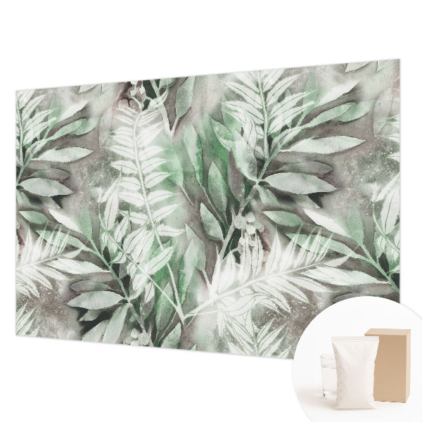 Papel mural texturado decorativo con diseño de hojas en estilo acuarela
