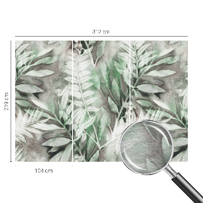 Papel mural texturado decorativo con diseño de hojas en estilo acuarela
