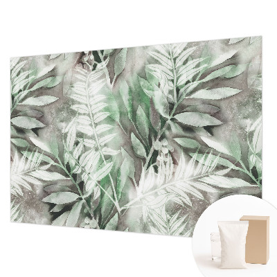 Papel mural texturado decorativo con diseño de hojas en estilo acuarela