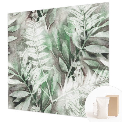 Papel mural texturado decorativo con diseño de hojas en estilo acuarela
