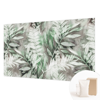 Papel mural texturado decorativo con diseño de hojas en estilo acuarela