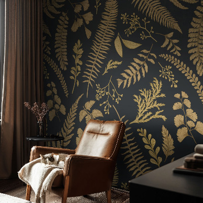 Mural de pared con estampado hermoso con diseño de hojas botánicas
