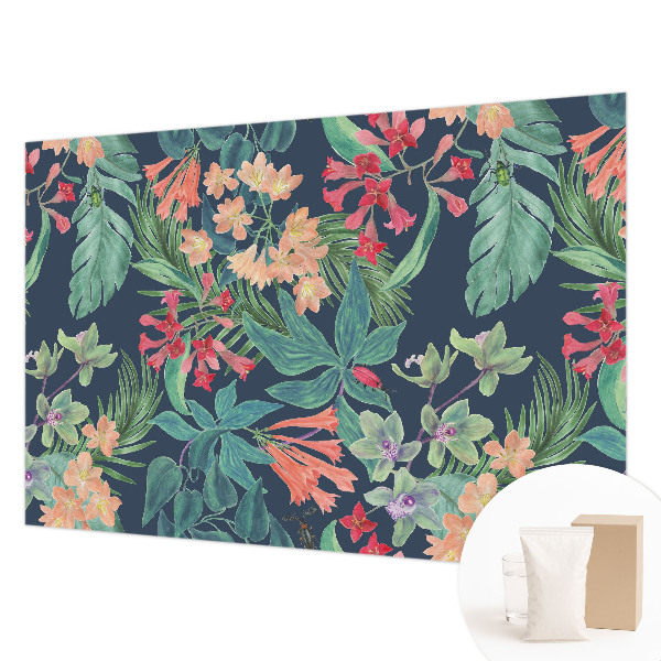 Papel mural con patrón decorativo con motivo de flores tropicales