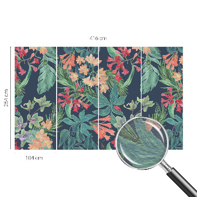 Papel mural con patrón decorativo con motivo de flores tropicales