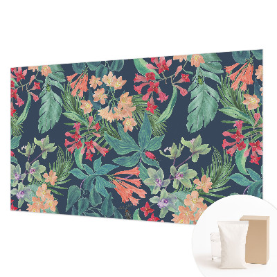 Papel mural con patrón decorativo con motivo de flores tropicales