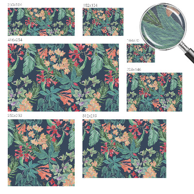 Papel mural con patrón decorativo con motivo de flores tropicales