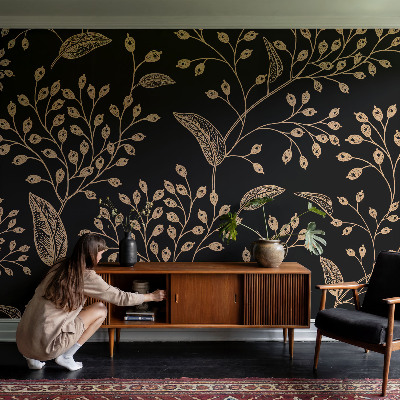 Mural decorativo con diseño de elegancia botánica