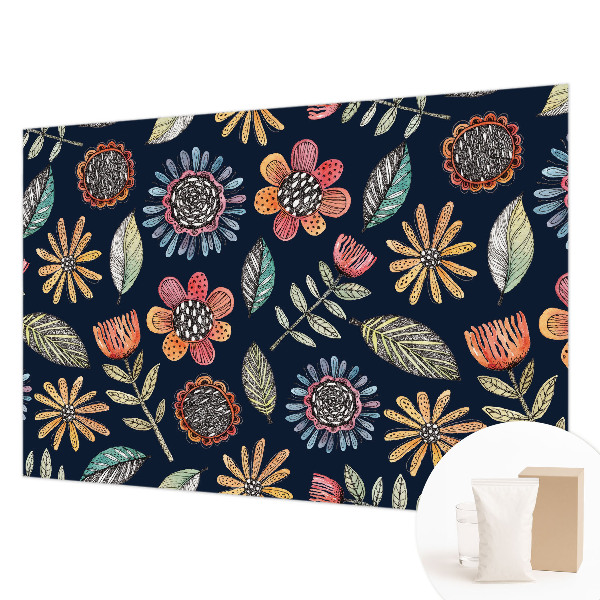 Fotomural decorativo para cabecero de cama con mosaico floral