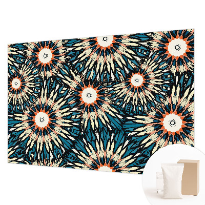 Mural de pared con estampado hermoso con un motivo de energía floral